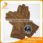 ladies cheap thin brown fake suede leather hand gloves