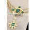 Fashion Jewelry Luxury Bright Exquisite Popular Baroque Style Crystal Alloy Flower Pendant Necklace in Stock
