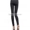 Women's Stitching Stretchy Faux Leather Black Pant Leggings