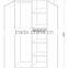 modern two folding door metal bedroom storage cloth wardrobe