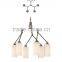Contemporary polished nickel metal chandelier