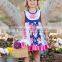 Newest Arrival Infant Toddler Girls Remake Boutique Outfits Adorable Floral Splice Ruffle Dress Wholesale