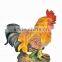 Lifesome Design Festive Resin Garden Rooster Decoration