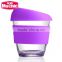 8oz ECO-friendly Mochic reusable plastic coffee mug / keep coffee cup with cover and silicone lid