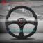 350mm PVC Leather/Black Spoke Deep Dish JDM Drifting Style 6-Bolt Steering Wheel