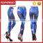 B422 Women sexy print digital high waist leggings skinny show thin stretchy pants yoga gym legging