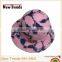 Lovely navy printing in pink wool hat 100% wool hat