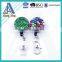 Cute badge reel id card holder colorful rhinestone lanyard