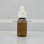 Packaging cosmetics amber glass bottle with dropper 30ml