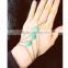 Trendy Boho Finger Ring Turquoise Harness Slave Chain Hand Bracelet