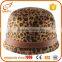Custom wholesale cheap felt fedora hats leopard pattern ladies formal hat