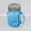 Colorful 3 sizes Glass Mason Jar with Handle