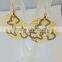 Stainless Steel newest style laser cut patterns with beartiful sand blast earring