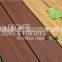 Wood plastic composite outdoor decking flooring with weather resistance features
