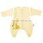 100% cotton anti kicking infant child foot sleeping bag long sleeve without filling yellow style