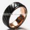 Wholesale Fashion Engraved Black Carbon Fiber Inlay Steel Rings