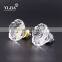 1 1/2 inch clear zinc base chrome plated flower shape glass knob