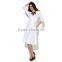 Pretty steps 2015 department store wanted high end pure white Pleated Bust Faux-Wrap Long Prom Dress