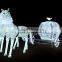 Outdoor lighted LED christmas decorative horse carriage