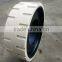 China manufacturer 410x130 white color solid rubber tires for trailers for cleaning food factory