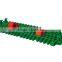 IS615 Radius Flush Grid with Pop-up Flights Plastic Conveyor Belt