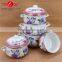Longfei OEM 5pcs Turkey enamel casserole / enamel cookware set kitchen