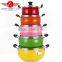 New design 5pcs Colorized Drum-shaped Stainless Steel Soup Pot kitchen cookware With Decal