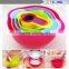 8Pcs/Set Multifunctional Kitchen Rainbow Bowl Measuring Spoon Cup Filter Drain Mixing Salad Food Baking Tools