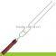 Stainless steel Metal Wooden Handle food grade Rotating BBQ Skewer