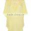 wholesale Embroidered Summer Yellow Tunic Top, fancy top,lady blouse & top