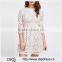 High Design Elegant 3/4 Length Sleeve Lace Overlay High Waist Dress