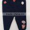 Cool Boys Navy Embroidered Knitted Pants for Autumn