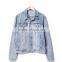 classic light blue vintage denim jacket for men custom printed