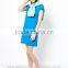 2015 New Arrival Womens Short Sleeve Stretch Pique Classic Polo Dress Plain Blue 100% Cotton Pique Polo Dress