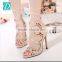 2016 Fashion Korea Style Lace Up Shoes Ladies High Heel Sandals