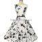 Summer Floral Print Retro Vintage 50s Polka Dot Casual Party Rockabilly Dress