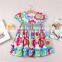 Beautiful flower printing summer girls wholesale one piece cotton dress