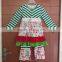 Winter Custom Children Red Xmas Outfits Set Baby Girls Christmas Clothes