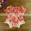 Pom pom baby linen romper floral pattern M7041201