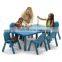 Preschool Square Table And Chairs Kids Billiard Table Colorful Kindergarten Classroom Furniture