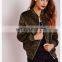 custom luxe khaki wool bomber jacket winter wholesale low price OEM