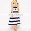 OEM Service fashion Stripe Cut Out Midi Prom Dress