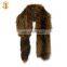 New Style Real Raccoon and Fox Fur Long Scarf Dyed Fox Fur Collar