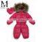 Cute Super Quality Lovely Child Down Overwear Kids Fur Hooded Coats