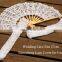 Handmade 100% Cotton Battenburg Lace Hand Fan Classic White Lace Fan With Lace Cover Bag Wedding Costume Party