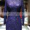 2016 bridesmaid long sleeve navy blue wedding dress