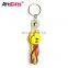 Custom christmas personalized pvc smile smiley tire emoji spring keychain