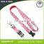 High quality customized sublimated lanyard for sale/polyester lanyard