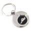 Made in China cheap promotional round silver custom metal trolley coin keyring