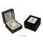 Pin Lock Design Wood Grain Paper Multiinsert Luxury Box Men Watch Package Gifts Boxe With Metal Logo Plate